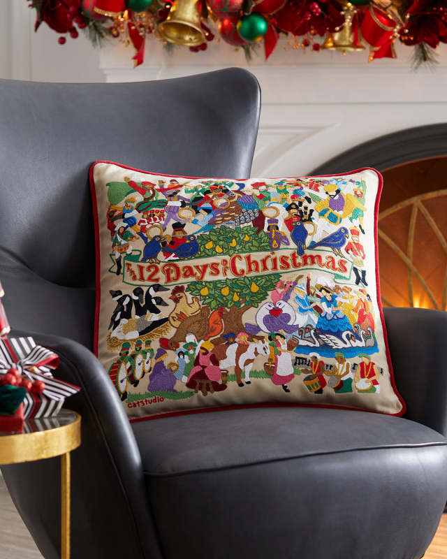 12 Days of Christmas Organic Cotton Pillow